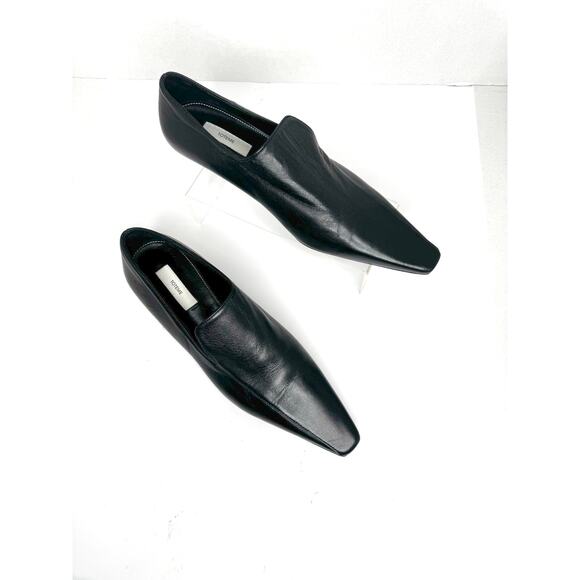 Toteme Leather Kitten Heel Loafers Black Slip-On Designer Shoes EU 39 - Picture 4 of 9